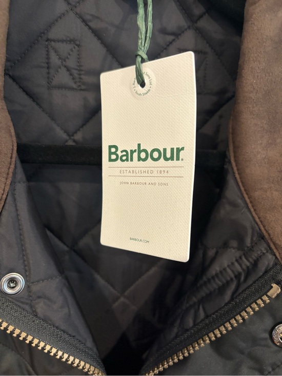Barbour Other - Barbour Black Quilted Jacket with Brown Collar